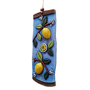 Özel Tasarım Seramik Limon Ağacı Dekoratif Duvar Süsü Ev Bahçe Duvar Dekorasyon