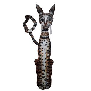 kedi figürü seramik biblo el yapımı 81 cm