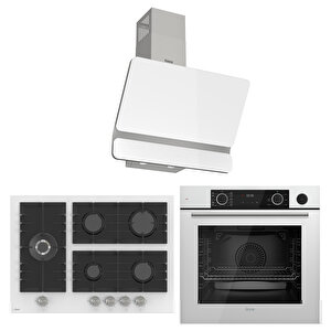 Steamart Bl Modüler Serisi Beyaz Cam Ankastre Set (d081+bl136+xe64cb)