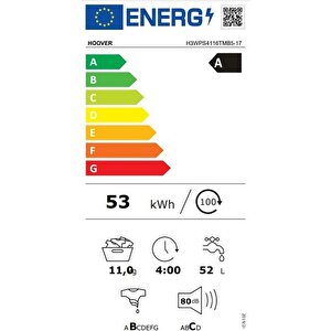 Hoover H3wps4116tmb5-17 11 Kg 1400 Devir Wi-fi + Bluetooth Bağlantılı Çamaşır Makinesi