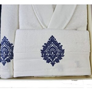 Özdi̇lek Bornoz Aile Seti Majestic Indigo-krem/indigo