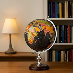 Yerküre Bi̇blo Ahşap Standli Si̇yah 21x38