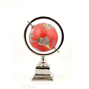 Yerküre Bi̇blo Dönenceli̇ Metal Standli Kirmizi 17x27
