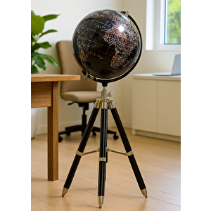 Yerküre Bi̇blo Ahşap Tri̇podlu, Kahve, 77x32