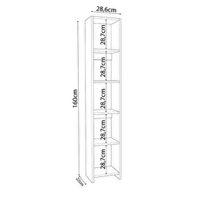 Robin Tek Kitaplık Dar Beyaz Meşe
