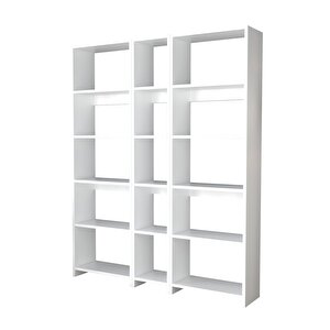 Robin Üçlü Kitaplık 126 Cm Beyaz