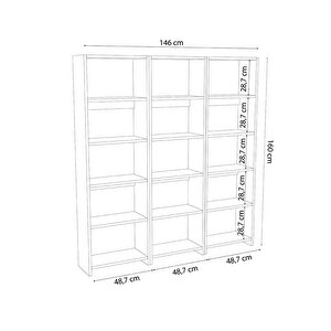 Robin Üçlü Kitaplık 146 Cm  Meşe