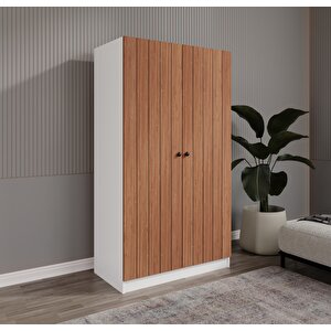 Esen 2 Kapili 6 Bölmeli̇ Bambu-beyaz Elbi̇se Dolabi
