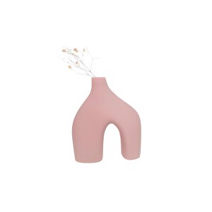 Stoneware Seramik Vazo, Pembe, 20x17 Pembe