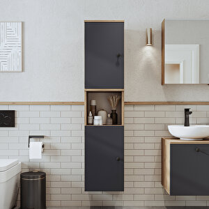 Roomart Banyo Dolabı Mat Mdf 150 X 35 Cm Banyo Boy Dolabı
