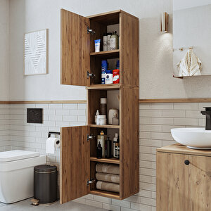 Banyo Dolabı Mat Mdf 150 X 35 Cm Banyo Boy Dolabı Atlantik Çam