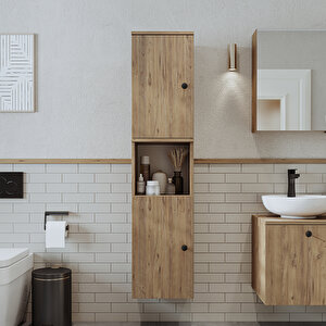 Roomart Banyo Dolabı Mat Mdf 150 X 35 Cm Banyo Boy Dolabı