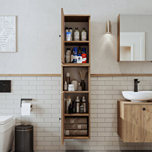 Roomart Banyo Dolabı Mat Mdf 150 X 35 Cm Banyo Boy Dolabı