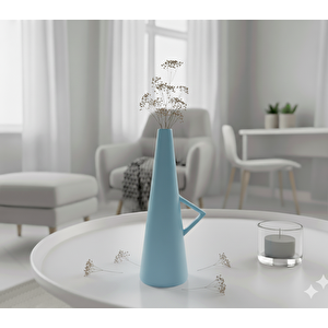 Kharmen Seramik Vazo, Mavi, 27x13 Mavi