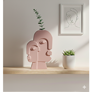 Picasso Seramik Vazo, Pembe, 28x18 Pembe