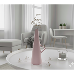 Kharmen Seramik Vazo, Pembe, 27x13 Pembe