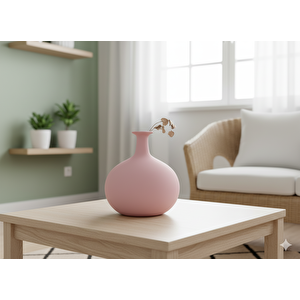 Matara Seramik Vazo, Pembe, 24x20 Pembe