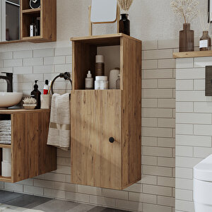 Banyo Dolabı Mat Mdf 90 X 35 Cm Banyo Boy Dolabı Atlantik Çam