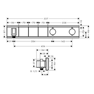 Rainselect Termostatik Ankastre Banyo Bataryası 3 Çıkış Krom 15356000