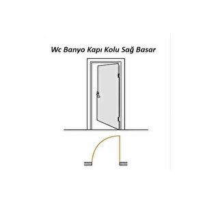 Trim Mat Siyah Lüx Aynalı Wc Banyo Kapı Kolu Sağ Basar 2 Takım