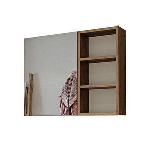 Roomart Banyo Dolabı Kulpsuz Tek Kapaklı Atlantik Çam Mdf 75 Cm Aynalı Banyo Üst Dolabı