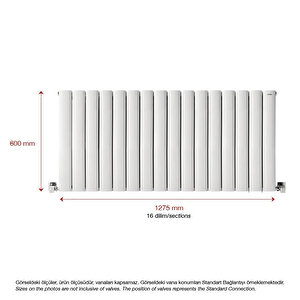 600x1275mm Yüksek Isı Kapasiteli Yatay Alüminyum Radyatör Lilac Beyaz