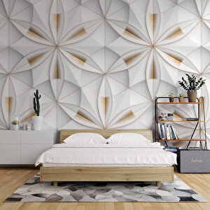 3 Boyutlu Kar Tanesi Desenli Duvar Kağıdı Baskı 700x200 cm
