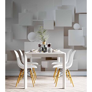 3 Boyutlu Kare Şeklinde Duvar Kağıdı Baskı