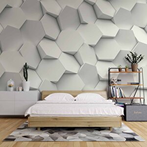 3 Boyutlu Altıgen 3 Boyutlu Duvar Kağıdı Baskı 150x260 cm