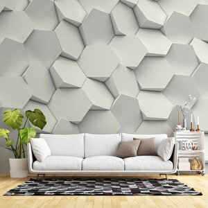 3 Boyutlu Altıgen 3 Boyutlu Duvar Kağıdı Baskı 800x300 cm