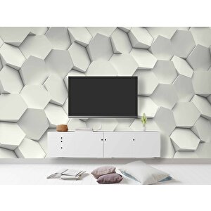 3 Boyutlu Altıgen 3 Boyutlu Duvar Kağıdı Baskı 800x300 cm