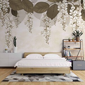 Soft Sarkan Çiçek Desenli Modern Duvar Kağıdı Baskı 200x200 cm