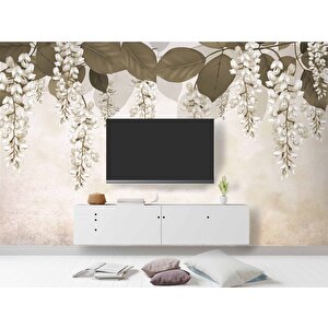 Soft Sarkan Çiçek Desenli Modern Duvar Kağıdı Baskı 325x200 cm