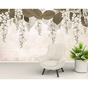 Soft Sarkan Çiçek Desenli Modern Duvar Kağıdı Baskı