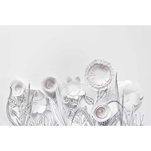 3 Boyutlu Render Beyaz Çiçek Duvar Kağıdı