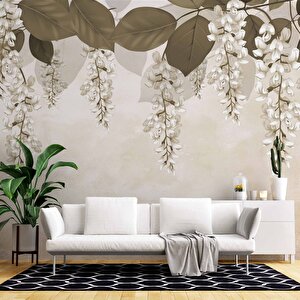 Soft Sarkan Çiçek Desenli Modern Duvar Kağıdı Baskı 325x260 cm