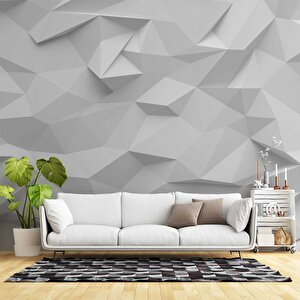 3 Boyutlu Kabartma Görünümlü Kesme Taş Duvar Kağıdı Baskı 900x315 cm
