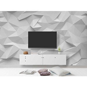 3 Boyutlu Kabartma Görünümlü Kesme Taş Duvar Kağıdı Baskı 350x280 cm