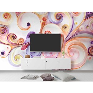 3 Boyutlu Kağıt Katlama Kabartma Görünümlü Duvar Kağıdı Baskı 100x240 cm