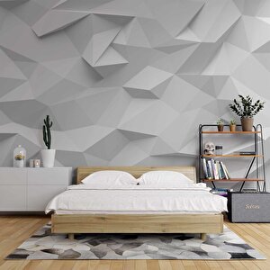 3 Boyutlu Kabartma Görünümlü Kesme Taş Duvar Kağıdı Baskı 375x200 cm
