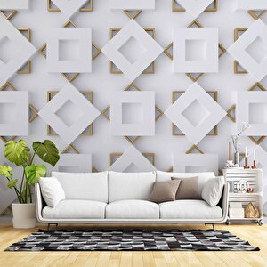 3 Boyutlu Geometrik Şekilli Duvar Kağıdı Baskı 300x280 cm