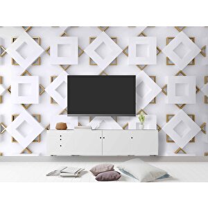 3 Boyutlu Geometrik Şekilli Duvar Kağıdı Baskı 900x240 cm