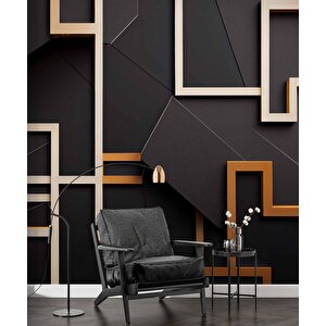 Gold-siyah Geometrik Şekilli 3 Boyutlu Duvar Kağıdı Baskı