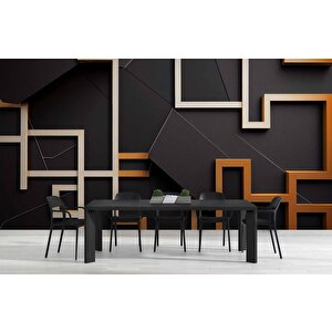 Gold-siyah Geometrik Şekilli 3 Boyutlu Duvar Kağıdı Baskı