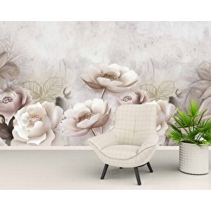 Soft Çiçek Gül Desenli Duvar Kağıd Baskı