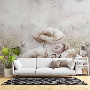 Soft Çiçek Gül Desenli Duvar Kağıd Baskı 800x200 cm