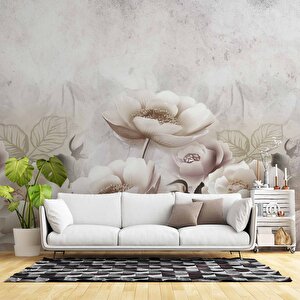 Soft Çiçek Gül Desenli Duvar Kağıd Baskı 350x200 cm