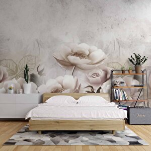 Soft Çiçek Gül Desenli Duvar Kağıd Baskı 325x280 cm