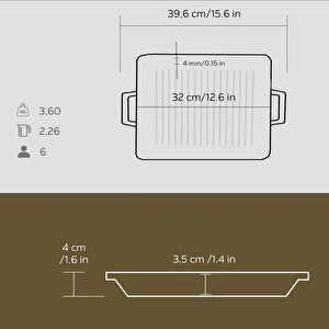 Lava Döküm Dikdörtgen Izgara Tavası Döküm Demir Yekpare Çift Kulplu Ölçü 26x32cm.