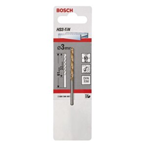 Bosch Hss-tin 3 Mm Titanyum Metal Matkap Ucu 2608596681